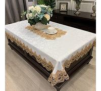 Nappe en Dentelle Moderne Tissu De Comptoir De Télévision Rectangulaire Européen Tissu De Table Basse Lavable À Broderie De Fleurs Convient pour Table Basse Meuble TV