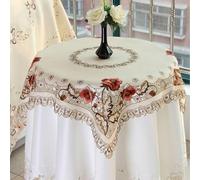 Nappe en dentelle satinée motif floral pour tables de salle à manger