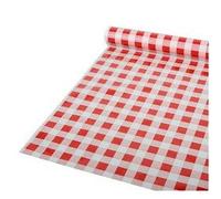 Nappe en film 'Carreau', rouge / blanc