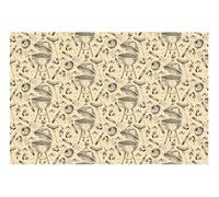Nappe en papier 180 x 120 cm - Nappe jetable - Style barbecue et barbecue - Décoration de fête et de table - Nappe de table - Crème/noir