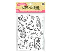 Nappe en papier à colorier pour enfants - Motif été - Nappe pour anniversaire d'enfant - Multicolore