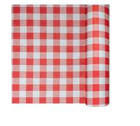 Nappe en papier gaufré vichy rouge et blanc en rouleau 1,18 x 25 m