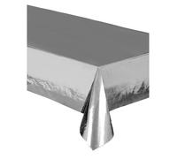 Unique Party 50410 - Nappe en Plastique - 2,74 x 1,37 m - Couleur Argent Métallique
