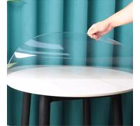 Nappe en Plastique Transparent, Nappe Ronde Transparente en PVC, Protection de Table, Nappe imperméable Transparente en PVC de 0,8 mm d'épaisseur, Nappe en Plastique Transparent Lavable (dia