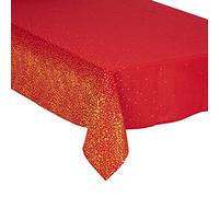 Nappe en Polycoton Rouge imprimé Sapin doré 140 x 360 cm - Feeric Christmas