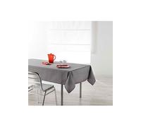 Nappe en polyester Chambray uni enduit Newton Anthracite 140 x 250 cm Gris