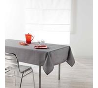 Nappe en polyester Chambray uni enduit Newton Anthracite 140 x 250 cm Gris