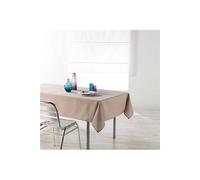 Nappe en polyester Chambray uni enduit Newton Lin 140 x 250 cm Marron G