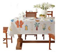 Nappe en polyester Motif étoile et lune du Moyen-Orient (A 135 x 100 cm)