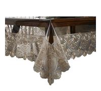 Nappe en PVC avec bordure en dentelle, imperméable et résistante à l'huile, facile à nettoyer, pour la maison, la cuisine et la décoration de fête, café B