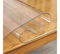 Nappe en PVC transparent ultra-résistant de 1,5 mm d'épaisseur, imperméable et antidérapante. Protection de table facile à découper et à nettoyer d'un simple coup d'éponge. Housse en plastique pour ta