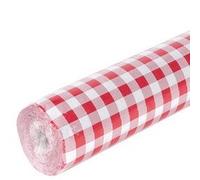 PRONAPPE Nappe en rouleau papier damassé - 10x1,18m - Vichy rouge