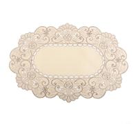 Nappe en Satin Brodé Dentelle Carrée 40cm Nappe en Satin Brodé(2# (round 30 * 45cm))