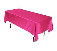 Nappe en Satin Table Rectangle Tableau de Table Discothèque De Mariage Noël Baby Douche Anniversaire Décoration la à Manger(Fuchsia)