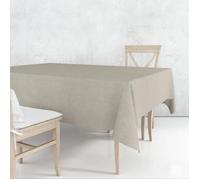 Nappe en Tissu Écorce taupe Ovale 140 x 240 cm - Coton Enduit, Imperméable, Résistante & Anti Taches - Facile à Nettoyer