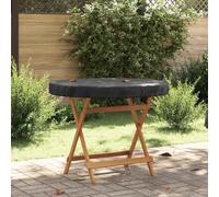 Nappe en tissu Oxford - Noir - 112 x 112 x 10 cm | Imperméable, fermeture à bouton-pression, pour tables rondes, facile d'entretien