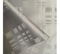 Nappe en Tissu Quadro Blanc/Gris Largeur 175 cm - Nappe de Table Élégante Déco Anti-tâche, Lavable et Imperméable (Roulé sur Tube - sans Plis) (Gris, Rectangle 175 x 100 cm)