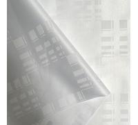 Nappe en Tissu Quadro Blanc/Gris Largeur 175 cm - Nappe de Table Élégante Déco Anti-tâche, Lavable et Imperméable (Roulé sur Tube - sans Plis) (Blanc, Rectangle 175 x 350 cm)