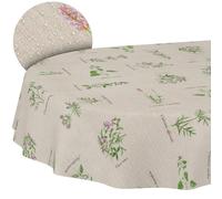 ANRO Nappe en Tissu Textile Lavable - Coton Polyester - Aromatique - Bio - Ovale - 180 x 140 cm - pour l'intérieur et l'extérieur