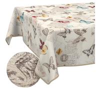 Nappe en Tissu Textile Lavable - en Coton et Polyester - Motif Papillons - 100 x 140 cm - pour l'intérieur et l'extérieur