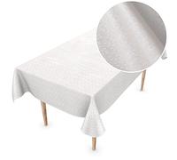 Nappe en toile cirée de haute qualité - Nappe en vinyle lavable - À pois - Blanc perle - Élegant - Amovible - 280 x 150 cm