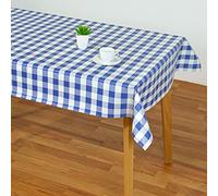 Nappe en toile cirée imprimée à carreaux Couleurs au choix Composition PVC et base en coton Bleu 140 x 300 cm