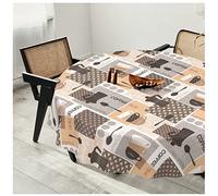 Nappe en toile cirée lavable en plastique gaufrée de qualité supérieure Splenditex - Ronde - 140 cm