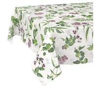 Nappe en Toile cirée Lavable, Facile d'entretien, imperméable, Effet Lotus, pour Table de Jardin, Lavanda, 220 x 140 cm, Bord coupé