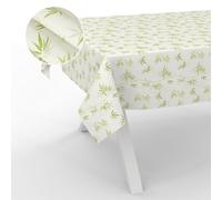 ANRO Nappe en Toile cirée Lavable, pour Table de Jardin, extérieur et intérieur, Bord coupé, Bambou, 240 x 140 cm