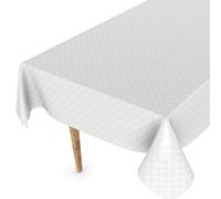 Nappe en toile cirée lavable, rectangulaire, ronde, ovale, bord coupé, à carreaux, carrée, blanche, 160 x 140 cm