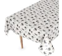 Nappe en toile cirée lavable, rectangulaire, ronde, ovale, bord coupé, motif coquelicots SW - 160 x 140 cm