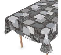 Nappe en toile cirée lavable, rectangulaire, ronde, ovale de qualité supérieure, gaufrée, élégante, 240 x 140 cm, avec ourlet Emily