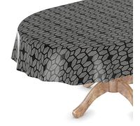 Nappe en toile cirée lavable, rectangulaire, ronde, ovale en relief, de qualité supérieure, élégante, ovale, 140 x 200 cm, bord coupé Heidi