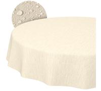 Nappe en Toile cirée, Lavable, Ronde, Bord coupé, Aspect Lin, Aspect Textile, Vert, Nappe de Jardin