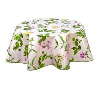 Nappe en Toile cirée Ronde Botanique - Diam. 150 cm - Fuchsia