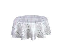 - Nappe en toile cirée ronde Carreau - Diam. 135 cm - Ecru