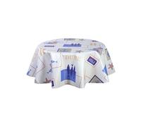 - Nappe en toile cirée ronde Dune - Diam. 135 cm - Ecru - DUNE