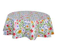 Nappe en Toile cirée Ronde Motifs Fleurs Flowers - Diam. 135 cm