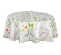 Nappe en Toile cirée Ronde Motifs Papillons Joss - Diam. 135 cm
