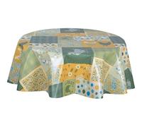 Nappe en Toile cirée Ronde Motifs Poules SOCOQ - Diam. 150 cm