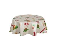 - Nappe en toile cirée ronde NOUDS - Diam. 135 cm - Ecru - NOUDS