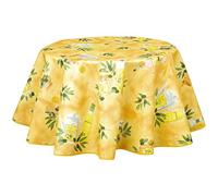 Nappe en Toile cirée Ronde provençale Pistou - Diam. 150 cm - Jaune