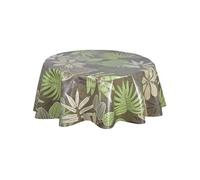 - Nappe en toile cirï¿½e ronde motifs jungle MALLORCA - Diam. 135 cm - Kaki - Mallorca