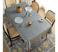 Nappe en velours de coton infroissable - Nappe carrée décorative grise pour salle à manger, 85,1 x 85,1 cm, tissu de qualité supérieure pour une décoration d'intérieur élégante