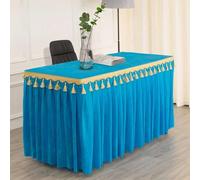 Nappe en Velours doré, rectangulaire, Bleu Marine, 245 x 75 x 75 cm, pour conférence et Exposition