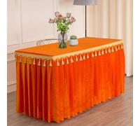 Nappe en Velours doré, rectangulaire, Orange, 245 x 75 x 75 cm, pour conférence et Exposition