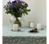 Nappe enduite Anémone verte - Ovale 160x200cm Fleur de Soleil