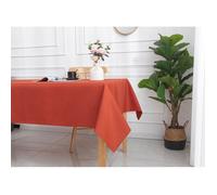 Nappe enduite avec traitement antitache Terracotta rectangulaire 145 x 240 cm - Terracotta -