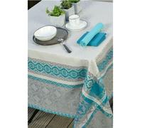 Nappe Enduite Maréva 150 X 150 Cm - Gris Et Bleu