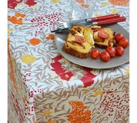 Nappe enduite Mimosa Rouge - Ronde diam 160cm Fleur de Soleil